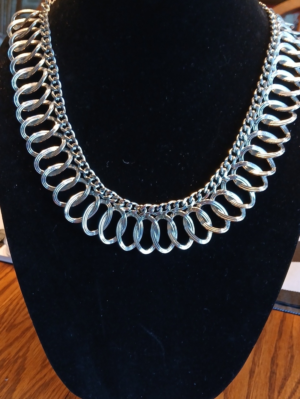 Silver Loop Statement Necklace - Unbranded